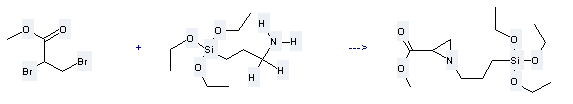 N-[3-(Triethoxysilyl)propyl-2-carbomethoxyaziridine can be prepared by 2,3-Dibromo-propionic acid methyl ester and 3-Triethoxysilanyl-propylamine